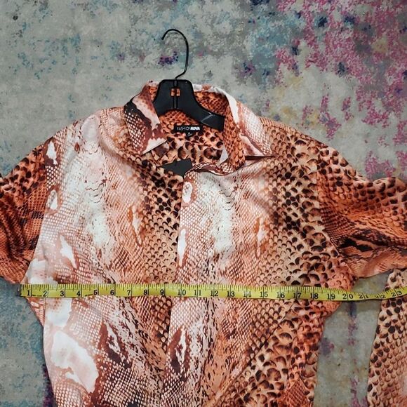 Fashion Nova Hearts Desire Satin Mini Dress in Rust Snakeskin Size M - Picture 11 of 15